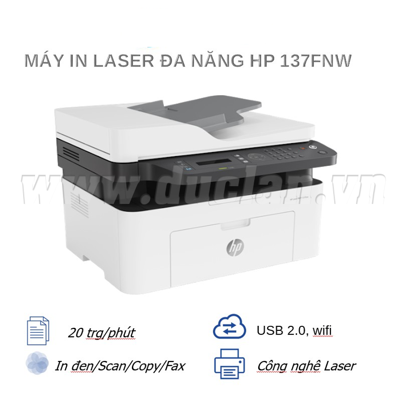 Máy in HP Laser MFP 137FNW (4ZB84A)